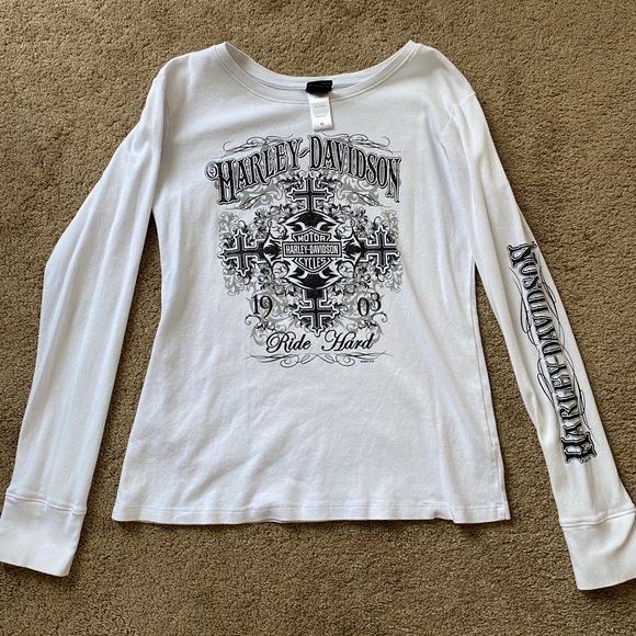 Medium in good condition white Harley Davidson long sleeve - Picture 1 of 3